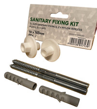 Heavy Duty Sanitary Fitting Kit Wash Hand Basin 10 x 140mm - 2 x BZP fixings VAT