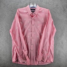 CROWN AND IVY Large Men's Classic Fit Pink Button Up Long Sleeve Dress Shirt