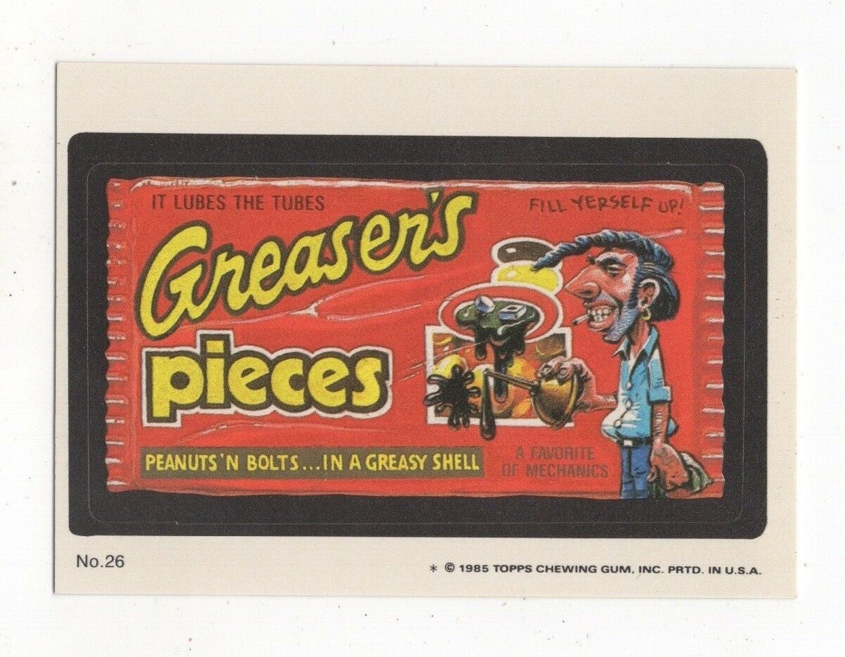 1985 TOPPS WACKY PACKAGES - GREASER'S PIECES #26 | eBay