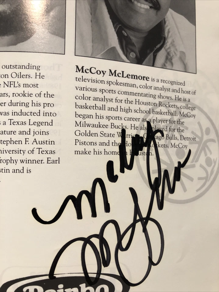 Houston Chronicle Celebrity Program 91 Ken Caminiti Bruce Matthews Multi Signed - Image 4 of 4