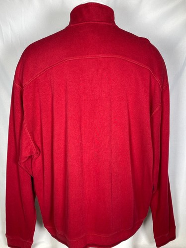 Tommy Bahama Rojo 1/4 Cremallera Algodón Pullover Sudadera Para Hombre XXL - Imagen 7 de 10