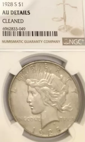 1928-S Peace Silver Dollar NGC AU Details