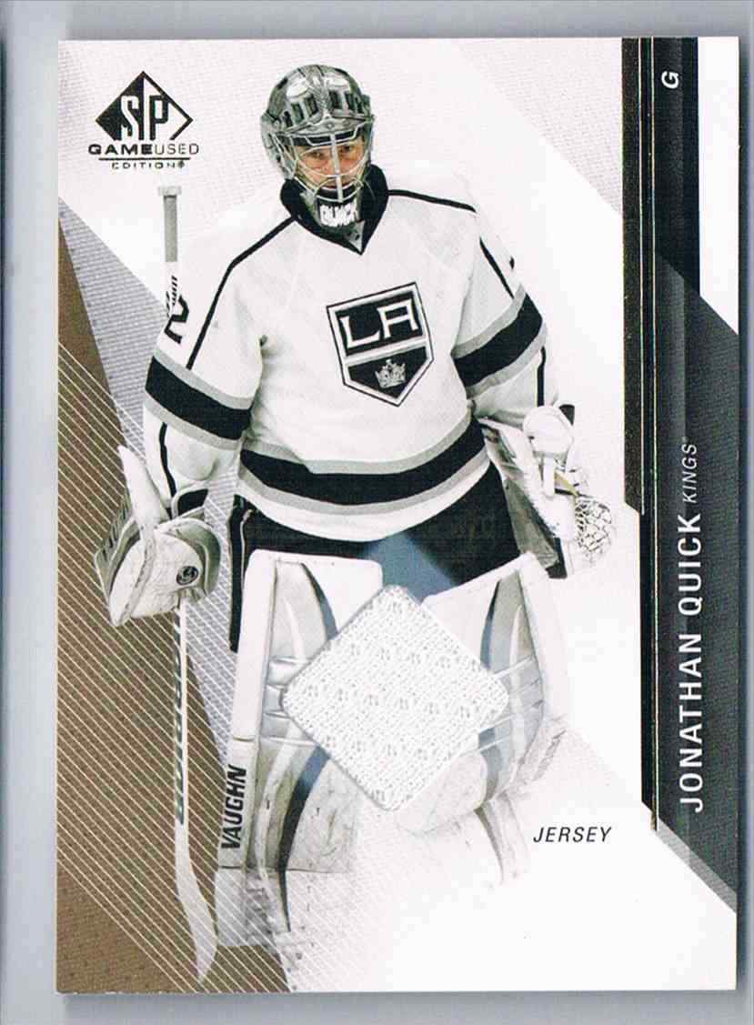 2014-15 SP GAME-USED GOLD JERSEY JONATHAN QUICK JERSEY 1 COLOR LOS ANGELES KINGS