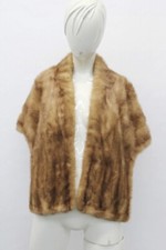 EXCELLENT CANADIAN PASTEL MINK FUR STOLE WRAP WOMEN WOMAN SIZE 17" X 54"