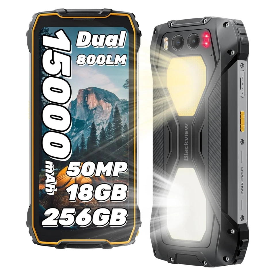 Blackview BV7300 Android 14 Rugged Smartphone 15000mAh 18GB+256GB Telefono NFC - Immagine 2 di 4