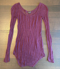 Express Purple Lightweight Textured Pattern Sweater - XS