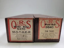 2 QRS PIANO PLAYER WORD ROLLS...MOTHER AND THE TWIST