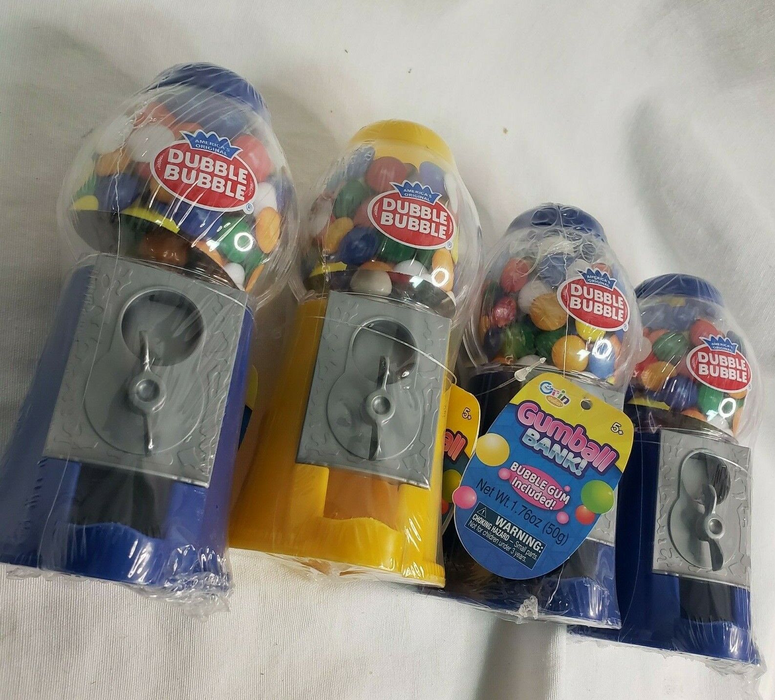 Grin Studios Dubble Bubble Gumball Coin Operated Toy, BB Oct/30/2022 - Lot of 4