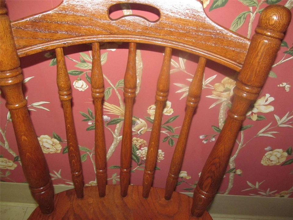 Tell City Tanbark Oak Spindle Back Dining Room Side Chair Made in America - Image 3 of 4