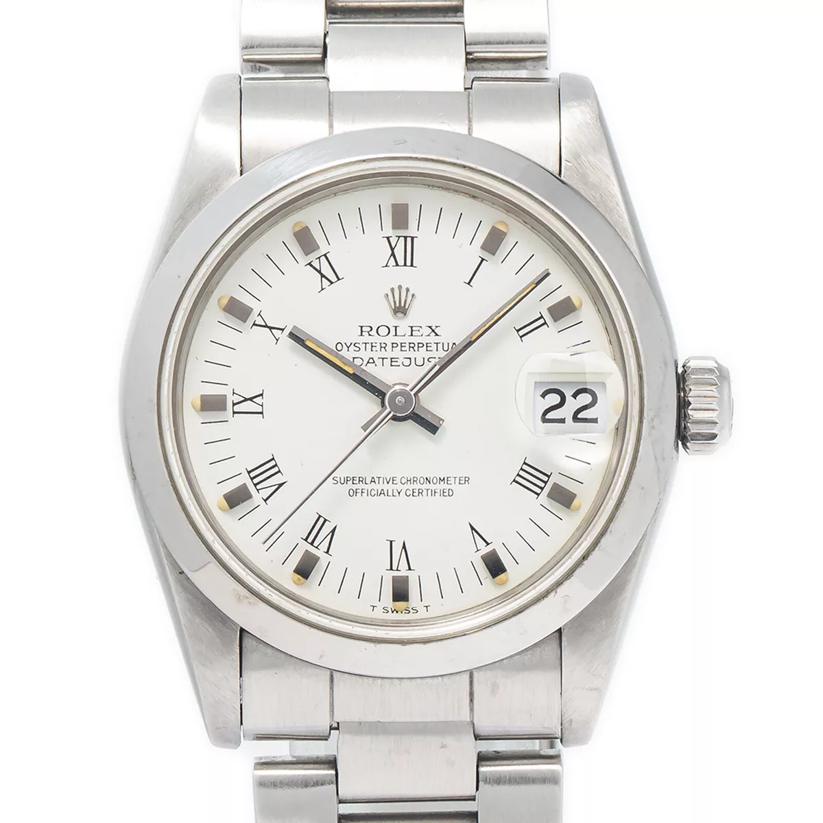 Rolex Datejust 68240 Midsize Oyster Stainless Steel Roman White