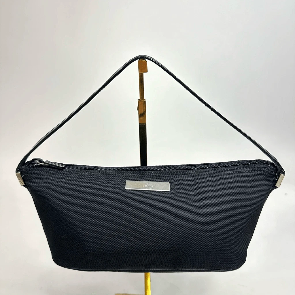 Pochette bateau vintage Gucci en nylon noir