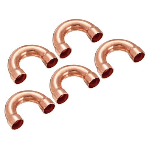 5 x U Shape Elbow 180 Degree Copper Pipe Fitting Sweat Welding 1/2" ID