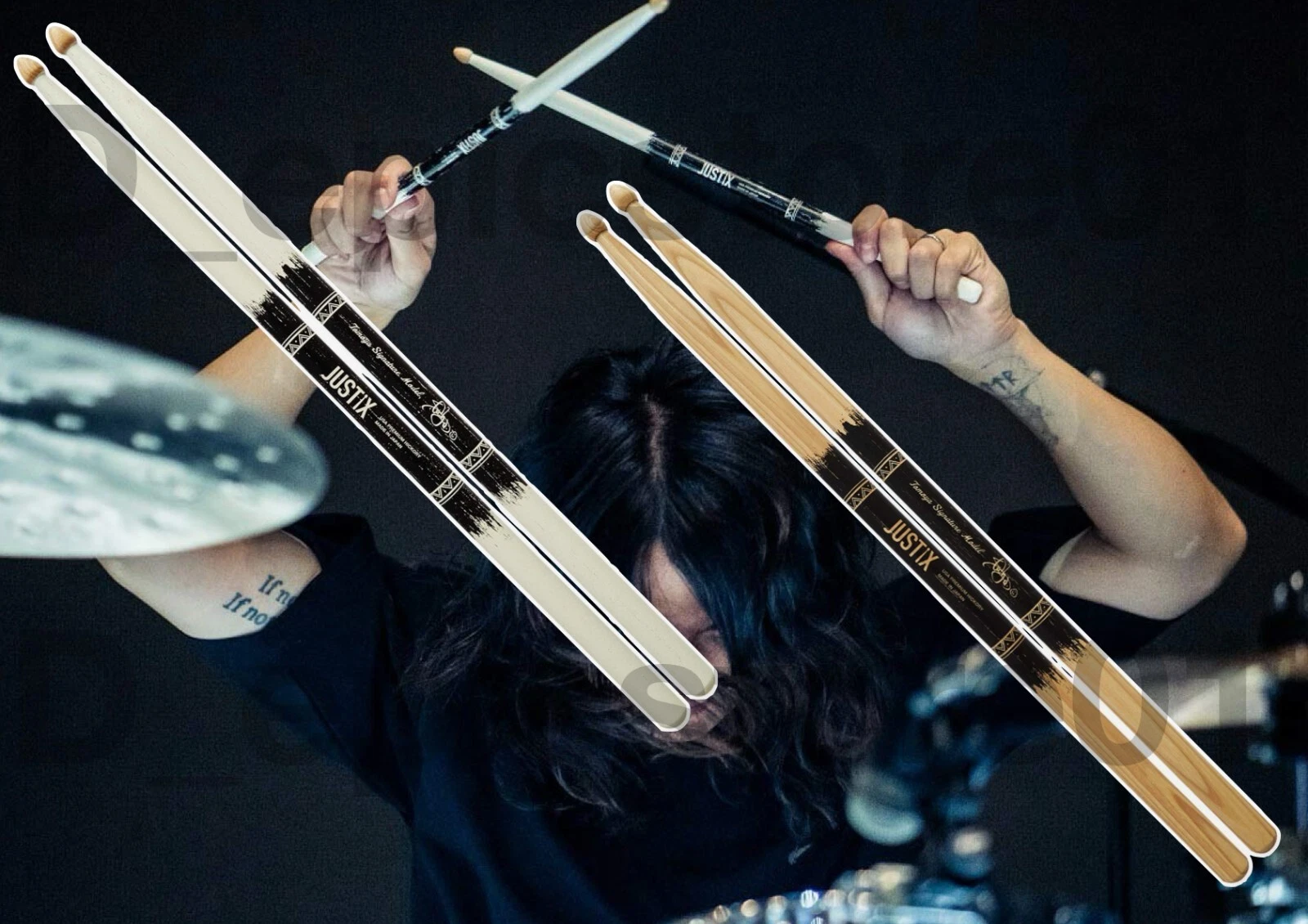 ONE OK ROCK ドラムスティック JUSTIX JSX-TMY Drumsticks – ONE OK ROCK TOMOYA Signature White NEW