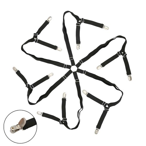 12Clip Adjustable Bed Sheet Tensioner Fitted sheet holder with metal