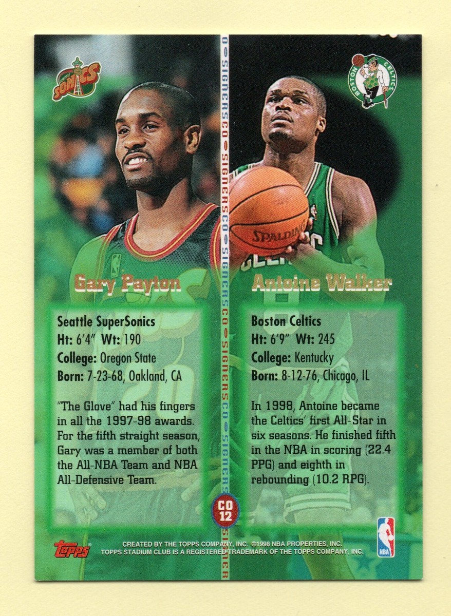 Walker Antoine Gary Payton the Celtics Topps 1998-99 & Club 
