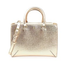 Tory Burch Rose Gold Saffiano Leather Emerson Zip Tote Bag Purse Satchel - Read