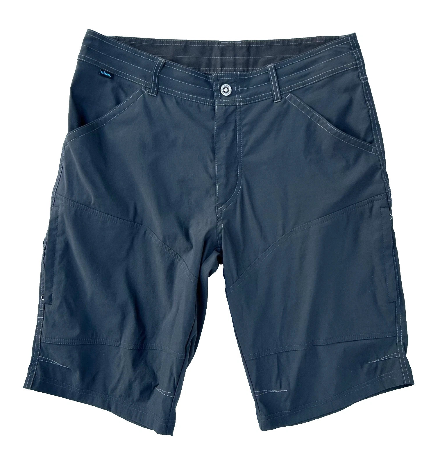 KUHL Renegade Cargo Shorts Men 35 12” Gray Nylon Blend Stretch Hiking Style 5121