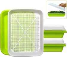 2-Pack Seed Sprouter Tray BPA Free PP Soil-Free Big Capacity Healthy Wheatgrass