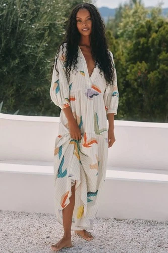NWT Anthropologie Celandine Women size S Carolita Printed Tiered Shirt Dress