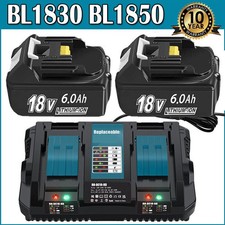 4x batteria 6.0Ah + doppio caricatore per Makita 18V BL1830 BL1860B Li-Ion 6000mAh DHL