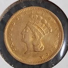 1856 $1 Indian Princess Head Gold Dollar AU+ Very Clean Coin 100 % Auth