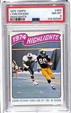 1975 Topps - Lynn Swann #459 (RC) Highlights PSA 8 