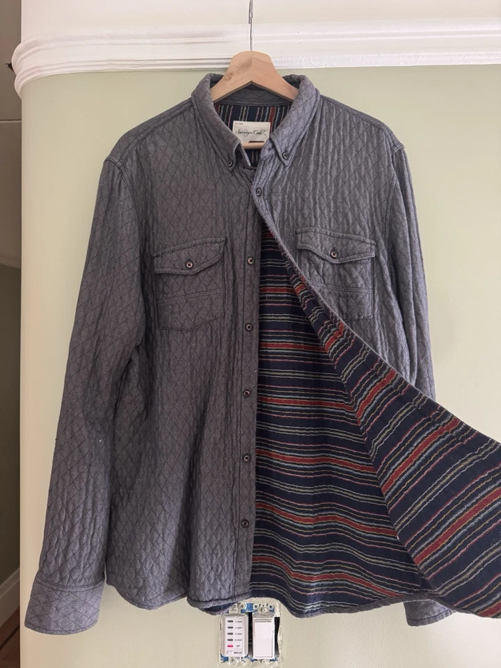 Sovereign Code Woven Long Sleeve Flannel Button Up Mens Shirt XL - Image 2 of 2