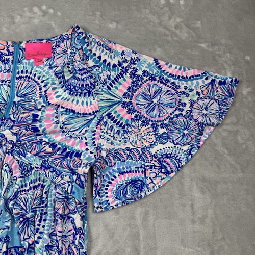 Lily Pulitzer Minka Sleeved Maxi Dress Womens Size 4 Blue Grotto - Picture 6 of 11