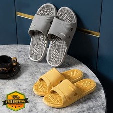 Acupressure Massage Slippers Men's 7.5-8.5 Grey Plantar Fasciitis Relief