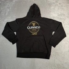 Guinness Hoodie Mens Medium Black Official Merchandise Long Sleeve Pullover