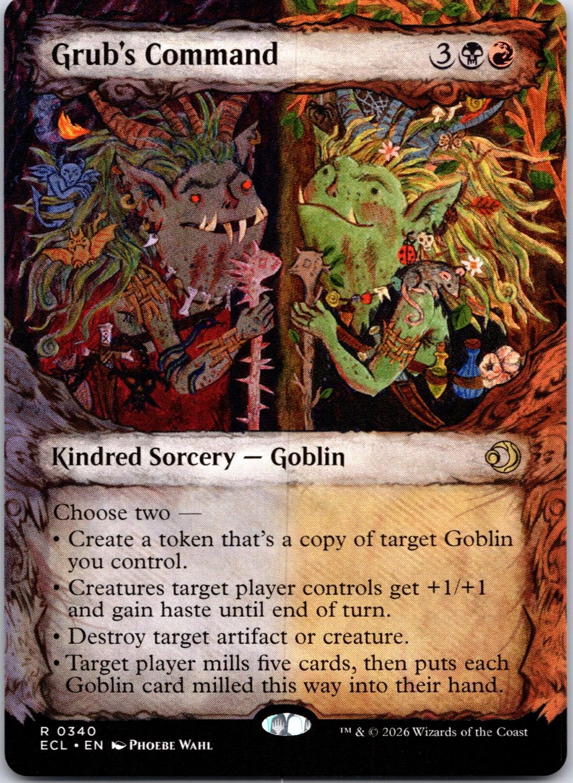Grub's Command (Showcase) 340 Rare Lorwyn Eclipsed Magic: The Gathering NM