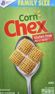 Gluten-Free Chex Corn Breakfast Cereal, 18 oz - Pack of 8, Crunchy & Delicious
