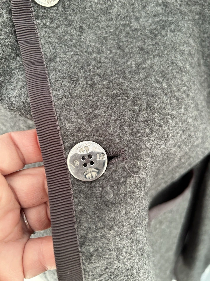 Abrigo deportivo Brooks Brothers 1818 negro polar gris BB3 para hombre mediano lana cachemir Foto 2 de 4