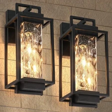 BesLowe 2-Pack Modern Outdoor Wall Lights with 2 LED Bulbs, 15â€™’ Ext
