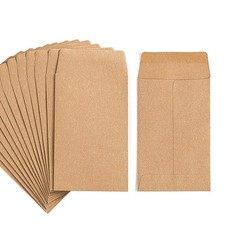 1000 Pack Small Coin Envelopes Self-Adhesive 2.25 x 3.5 inches, Light Brown