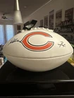 Kyle Monangai & D'Andre Swift Dual Signed Chicago Bears Team Logo Football JSA