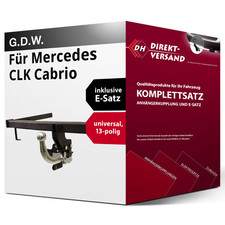 Für CLK Cabrio Typ A209 (G.D.W.) Anhängerkupplung abnehmbar + E-Satz 13pol Set