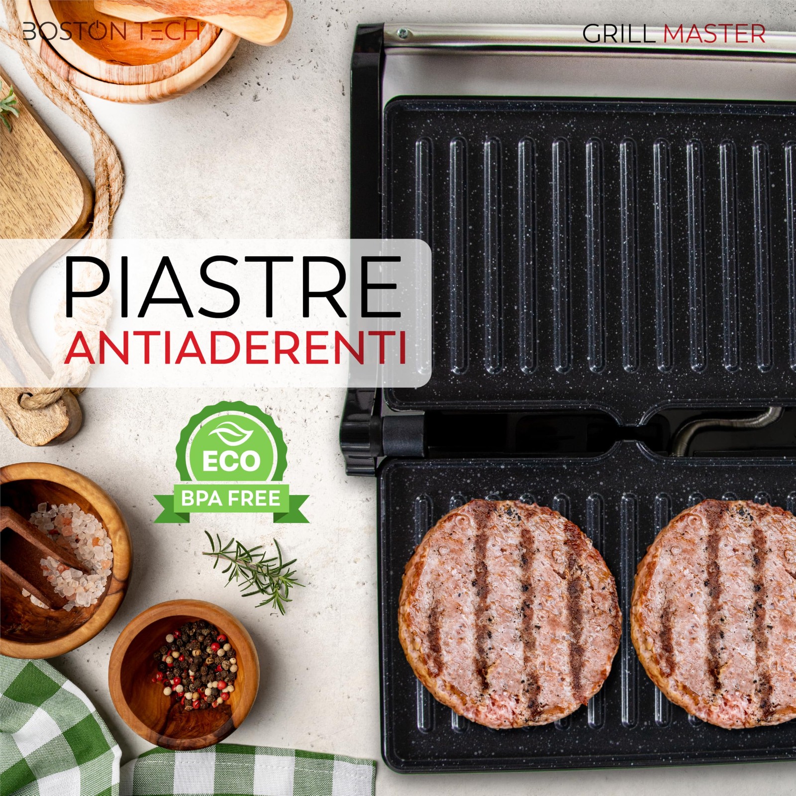 Griglia Elettrica 3 in 1 per Famiglie: Piastra Ceramica 1000W Sana - 4