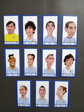 11 FIGURINE CARICATURE CALCIO CARD CLASSIC FOOTBALL STARS URUGUAY TEAM COMPLETO