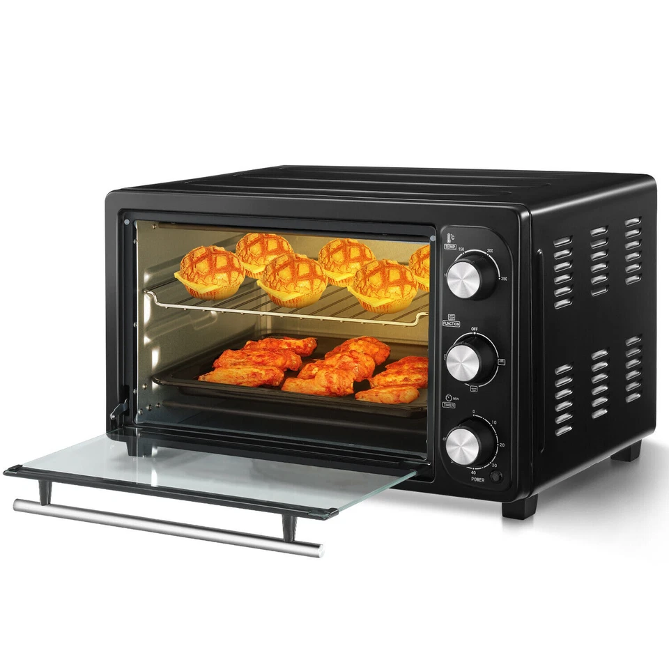 Mini Oven 28L Countertop Electric Toaster Oven w/ Adjustable Timer Control 1500W - Image 2 of 4