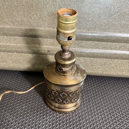 Vtg Brass Table Lamp Brass Arabic Desk Reading Lamp Middle East 10” - No Shade - Picture 3 of 20