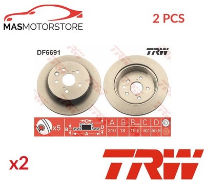 BREMSSCHEIBEN SATZ PAAR HINTEN TRW DF6691 2PCS A NEU OE QUALITÄT