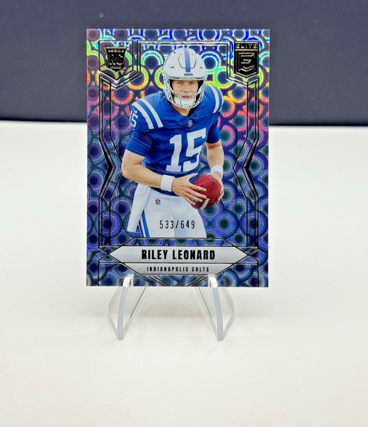 2025 Panini Donruss Elite Riley Leonard RC Lavender Pyramids /649 #170 Colts SP