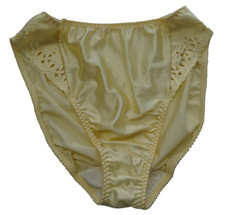 Vanity Fair 6 42 Nylon Satin Yellow Hi-Cut Panties VTG 90s 13-184 VF Shiny