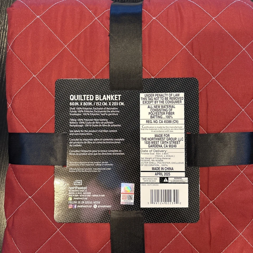 South Carolina Gamecocks  Quilted Blanket 60 In X 80 - Image 4 of 4