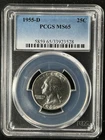 1955-D  25C Washington Quarter Dollar PCGS MS65  33923528
