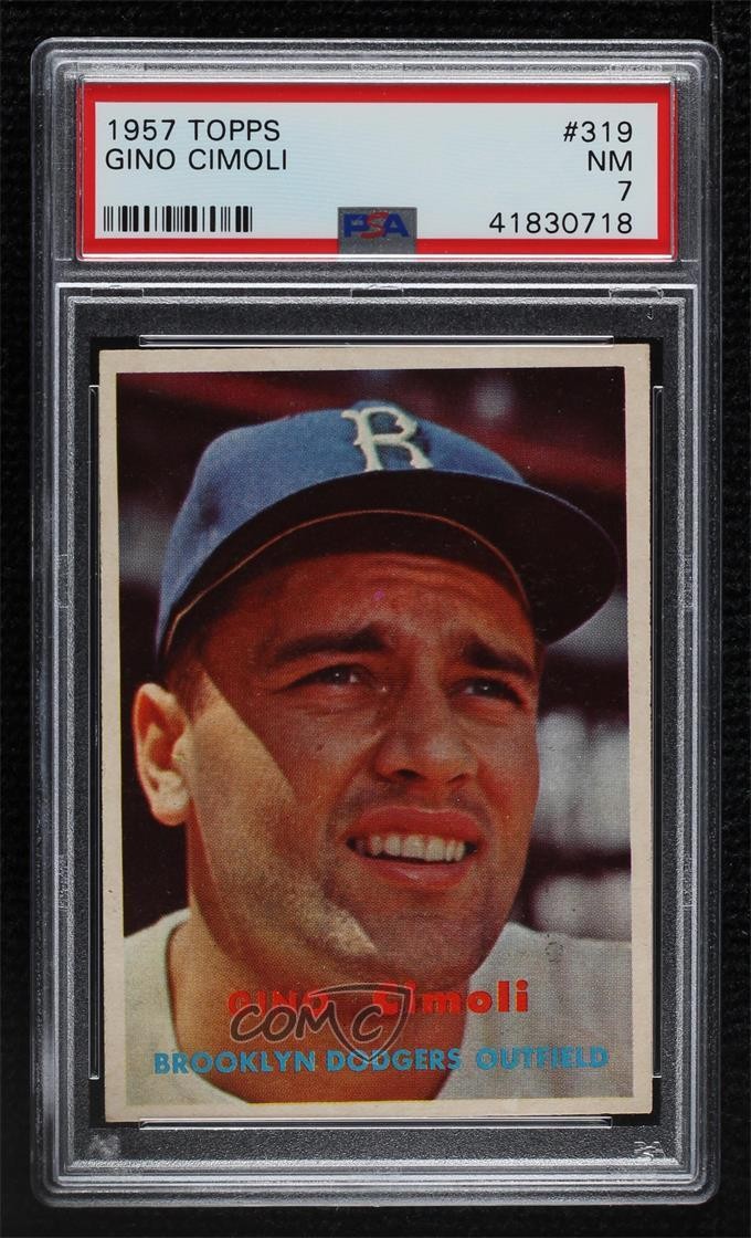 1957 Topps Scarce Series Gino Cimoli #319 PSA 7 Rookie RC