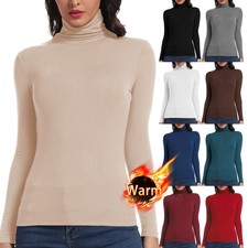 Women Long Sleeve Turtleneck Top T-Shirt Shirts Basic Layer Thermal Underwear