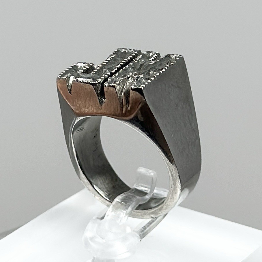 Vintage Silver Tone JM Initial Ring Initial Perso… - image 12