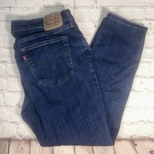 Levi  s Women  s Boyfriend Jeans Size 31 Blue Distressed Denim